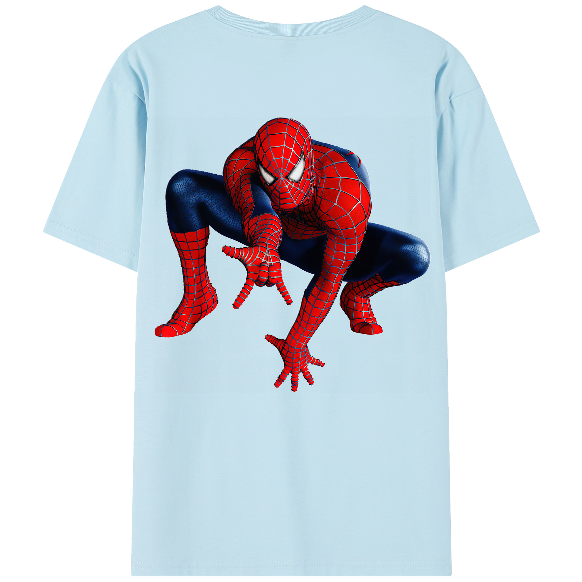 （画像用） Spider Man スパイダーマン 綿100％半袖Tシャツ（背面プリント）